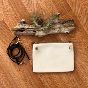 Furla Lilli Leather Double Pouch Crossbody Onyx